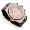 Buy Fully Iced out AP Moissanite Diamond Black Strap