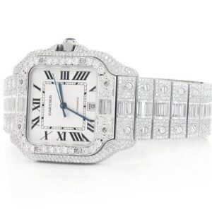 Cartier Diamond Watch For Men Wrist Iced Out