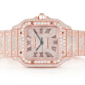 Cartier rose gold watch with diamonds