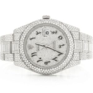 Diamond Encrusted Watch for Men Luxurious Timepiece with Brilliant Diamond Detailing.