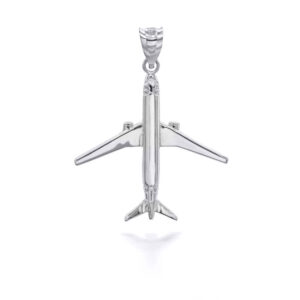 Silver Airplane Travel Charm Pendant