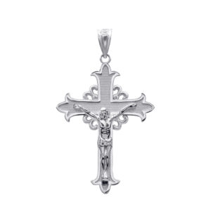 Sterling Silver Medieval Crucifix Cross Pendant