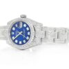 Blue Dial Moissanite Women's Rolex Watch