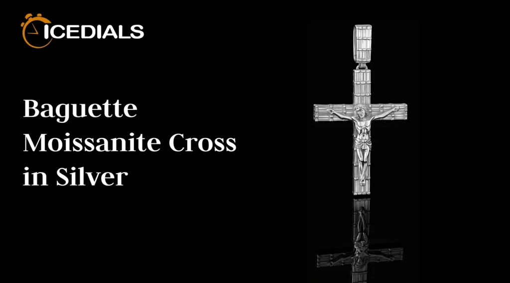 Baguette Moissanite Cross