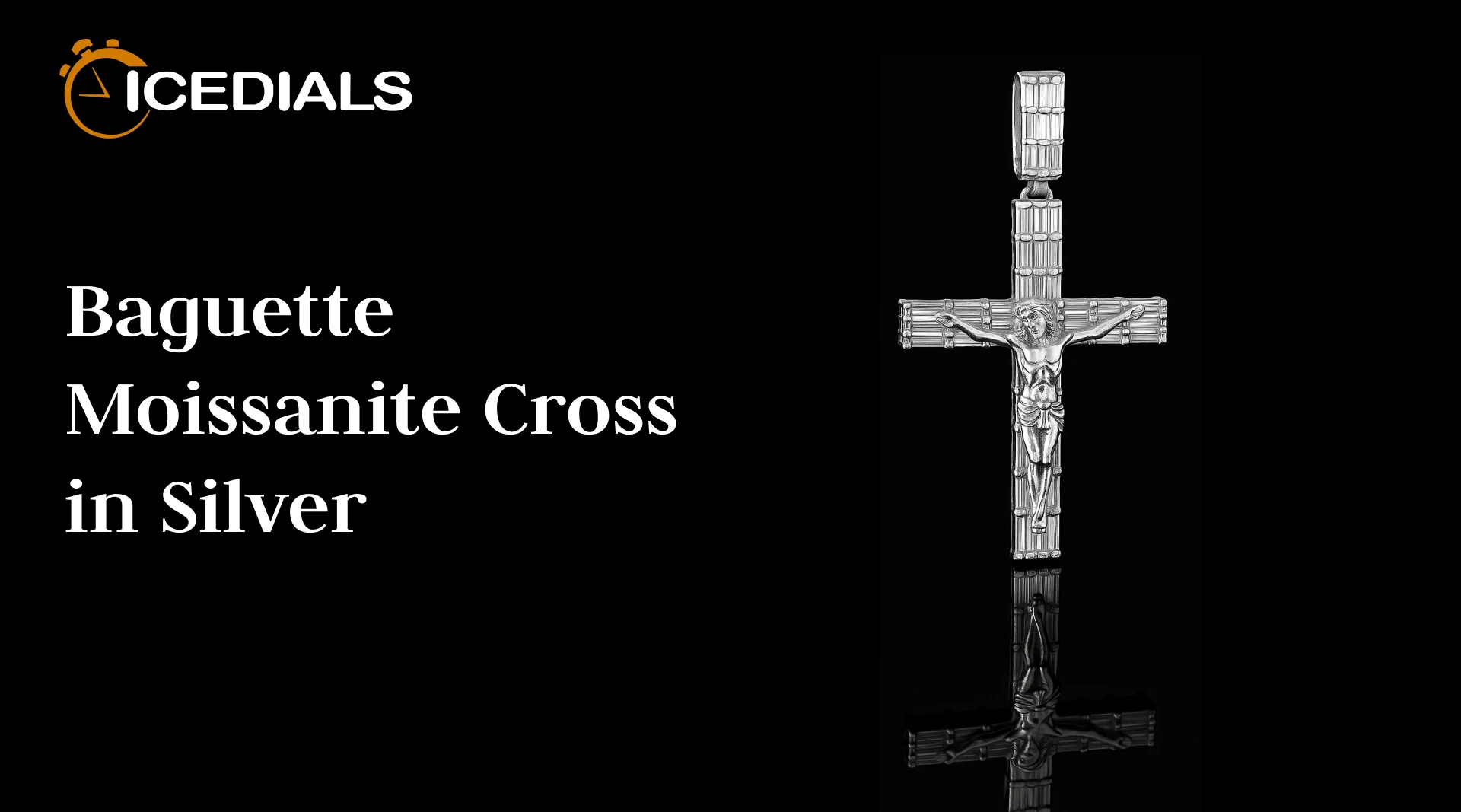 Baguette Moissanite Cross
